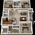 3d House Plan 3 Bedroom